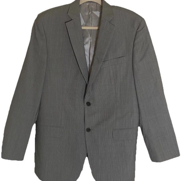 DKNY Men's Grey Pinstripe 100% Wool Lightweight Suit Jacket Sports Coat 42R - Picture 1 of 10